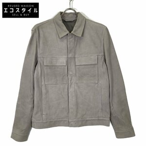 美品/ Theory セオリー 02-9360001 ラムスキン スエード ジャケット S ライトグレー メンズ