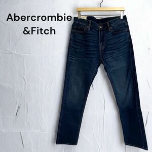 Abercrombie&Fitch アバクロンビーアンドフィッチ メンズ デニム 32W 34L インディゴ ストレート ブルー ジーンズ デニムパンツ ジーパン