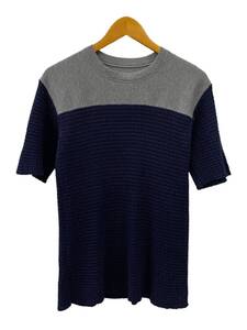 MARNI (マルニ) ニット切り替え カットソー Tシャツ 半袖 44 グレー×ネイビー メンズ/078