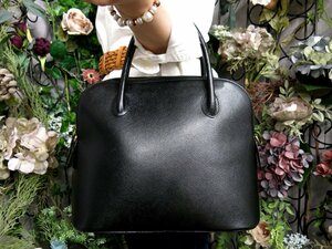 ●超美品●CELINE セリーヌ●ロゴ型押し●カーフ レザー 本革●ハンド バッグ●黒●ゴールド金具●腕掛け●B5 収納●書類 かばん●Js49815