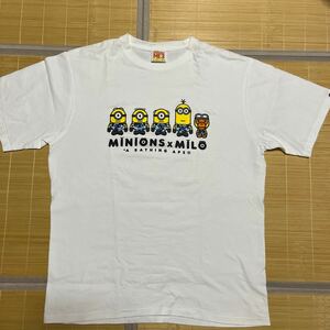 A BATHING APE BAPE KAWS NINIONS ミニオンズ　BLUE CAMO 迷彩　BABY MILO tee tシャツ SHARK STA ベビーマイロ　XL