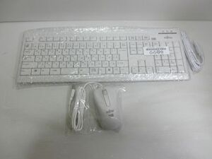 ◆未開封 保管品 FUJITSU 富士通 キーボード KEYBOARD CP822233-01 / マウス CP759804-01 2点セット 現状渡し