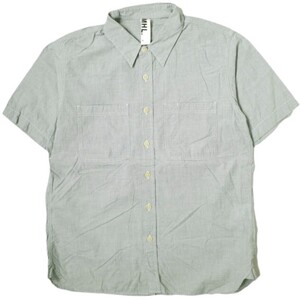 MHL. エムエイチエル マーガレットハウエル SHORT-SLEEVE SHIRTS コットンショートスリーブシャツ 579-150268 S ライトブルー g16614