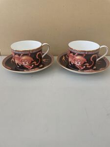 WEDGWOOD ウェッジウッド　DYNASTY ティーカップ 2客セット　保管品【7883】