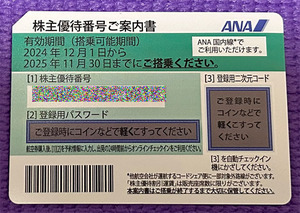 ANA 全日空 株主優待券 有効期間2025年11月30日