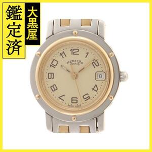 HERMES　エルメス　クリッパーコンビ　CL4.220　SS/GP　ベージュ　レディース　クォーツ2148103681820【432】