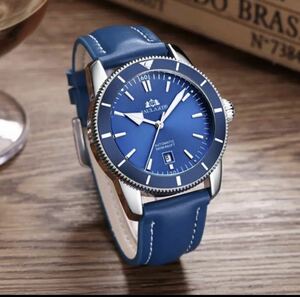 新品【PAULAREIS】最新モデル 腕時計 Breitling ブライトリング ブルーレザー 自動巻き ROLEXオマージュ