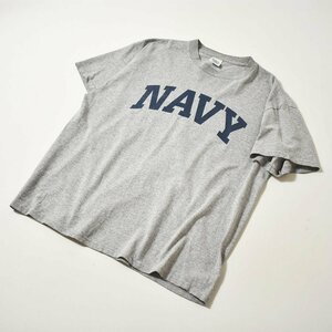 ★USA製 90s ヴィンテージ 古着 デルタ DELTA 半袖 Tシャツ L グレー シングルステッチ US NAVY ミリタリー アメカジ プリント 90年代★