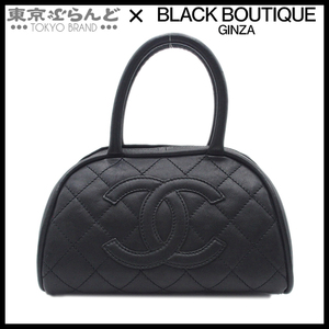 101763314 シャネル CHANEL ワイルドステッチ ミニボストンバッグ 10番台 ブラック シルバー金具 レザー レディース