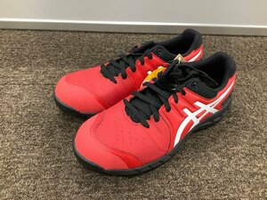 【未使用】asics アシックス WINJOB ウィンジョブ 安全靴 26.0cm CP113 クラシックレッド×ホワイト　プロテクティブ　スニーカー