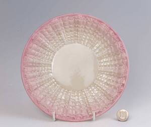  　　Old ベリーク Belleek 　　= Old Plate 20cm Shell = Pink (1級品)