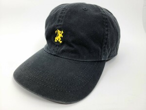 90s STUSSY ライオン刺繍 CAP ブラック イエロー フリーサイズ 90年代 ビンテージ ステューシー キャップ 帽子 黒 黄色 STUSSY HATS