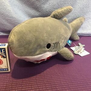 送料最安 350円 新品 未使用 即決 ぬいぐるみ マスコット サメ 全長 44センチ 鮫 ホオジロザメ 7