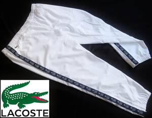 新品★ラコステ★LACOSTE★大きいサイズ★ホワイト イージー パンツ★ネイビー ロゴテープ★ウォームアップ★白 紺 4XL☆112