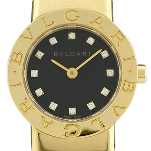 ブルガリ BVLGARI トゥボガス 12Pダイヤ BB232TG 腕時計 SS YG ダイヤモンド クォーツ ブラック レディース 【中古】