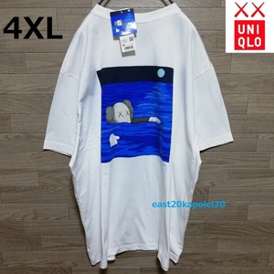 4XL size 新品 UNIQLO KAWS ユニクロ カウズ コラボ メンズ 半袖 両面プリント グラフィック Tシャツ 5L ホワイト 未使用 オーバーサイズ