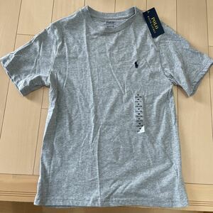 未使用　POLO RALPH LAUREN ポロラルフローレン 半袖Tシャツ　M (10-12) 150 グレー　ワンポイントロゴ刺繍