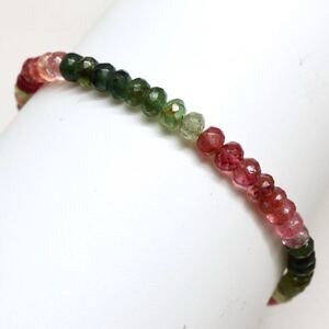 1円〜!!＊K18 天然トルマリンブレスレット＊ D 約8.0g 約22.0cm bracelet jewelry tourmaline ジュエリー DC0/DC0 A97