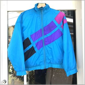 ★PUMA　プーマ　90s　ジップアップ　ナイロンジャケット　size S★検 ビンテージ 80s ウインドブレーカー ビッグシルエット