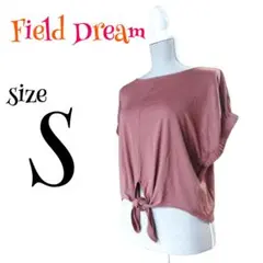 ♣Field Dream ☆ 前結び カットソー 半袖Tシャツ S えんじ色