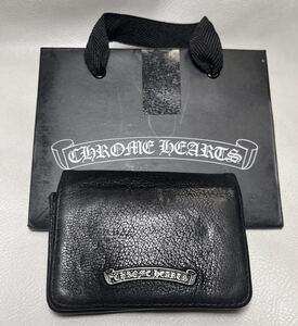 クロムハーツ CHROME HEARTS レザー カードケースブラック コインケース 財布 ウォレット