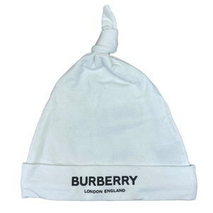 BURBERRY バーバリー 帽子 小物 アクセサリー ベビー用 キッズ 子供用 ロゴ コットン ホワイト [サイズ 42-44cm]