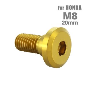 M8×20mm P1.25 ブレーキディスク ローター ボルト フラットヘッド ステンレス ホンダ車用 HONDA ゴールド カスタム 1個 TD0136