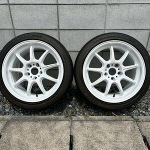 WORK EMOTION D9R 17インチ 8.5j +32 PCD114.3 5穴 5H 2本 ホワイト ワーク エモーション ケンダカイザー235/40/17 ドリケツ ホイール 