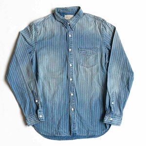 【極美品】RRL 【INDIGO WABASH STRIPED WORK SHIRTS】S インディゴ ウォバッシュ シャツ 2403662