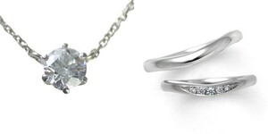 ダイヤモンド ネックレス 婚約 結婚指輪 3セット 安い プラチナ 0.2カラット 鑑定書付 0.298ct Dカラー VVS1クラス 3EXカット H&C CGL