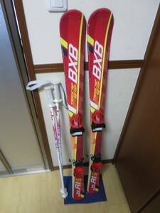 BXB ジュニアスキー カービングスキー板 JX-A1　118　ストック　ブーツ付　280ｍｍ　24ｃｍ