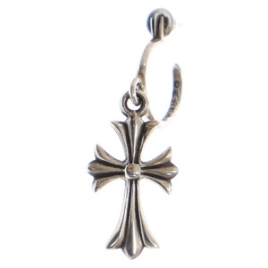 CHROME HEARTS クロムハーツ TINY CH CROSS タイニーCHクロスフープ シルバーピアス シルバー