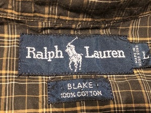 ヴィンテージ 中古衣料 ラルフローレンシャツ 長袖 B.D USED Ralph Lauren シックな黒系チェック L ポロラルフ POLO 古着 USA アメカジ