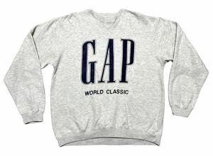 90s GAP オールド ギャップ 紺タグ ビッグロゴ スウェット トレーナー　　90年代 前V はめ込みガゼット シモフリボディ デカロゴ 柳8623