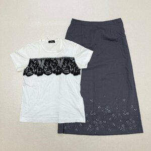 ●tricot COMME des GARCONS トリコ コムデギャルソン 2点 Tシャツ ロングスカート AD1998 AD2008 日本製 サイズMIX レディース 0.34kg●