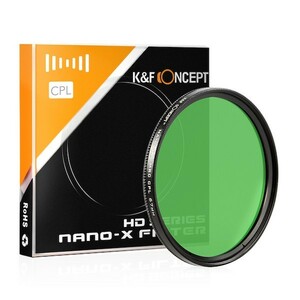 K&F Concept NANO-X C-PLフィルター 62mm ドイツB270高透明度クラウンガラス MRCナノコーティング KF-SCPL62