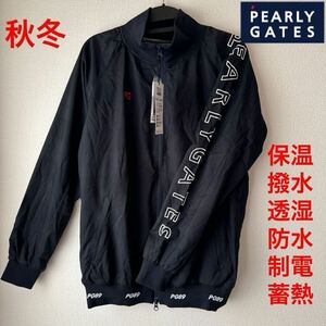 4/M 新品/パーリーゲイツ PEARLY GATES★東レ ソーラーセンサーL フルジップブルゾン★保温性★撥水性★透湿防水素材★制電性★蓄熱/紺