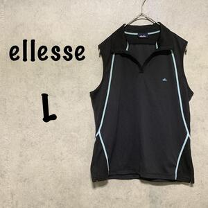 ellesse/エレッセ（L）トレーニングウェア＊タンクトップ＊メッシュ＊胸ロゴ