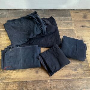 H04/古布 藍染 木綿 合計26幅 2.5kg Indigo 襤褸 ぼろ BORO 刺し子 パッチワーク シーツ 布団皮 時代 骨董 古裂 生地 