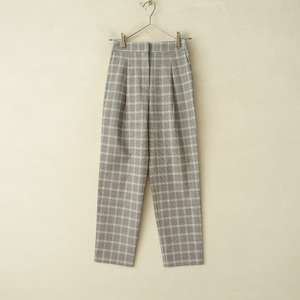 デミルクス ビームス Demi-Luxe BEAMS *千鳥格子チェックタックテーパードパンツ*34ウール混スラックス(2-2412-297)【90A52】