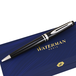 未使用品 ウォーターマン ボールペン ツイスト式 筆記用具 ブラック ケース付き WATERMAN