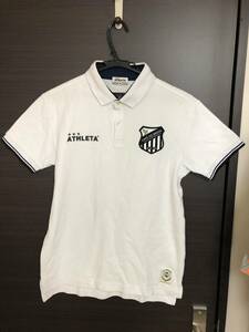 ATHLETA アスレタ　ポロシャツ 白 Mサイズ　(USED）～サッカー、フットサル、スポーツ、移動着、タウンユース～