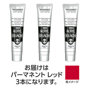 ターナー色彩 アクリルガッシュ 100ml 21パーマネントレッド 3個 TURNER108590 /l