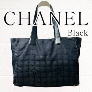 【訳アリ品】CHANEL(シャネル) ニュートラベルライン トートバッグ 8番台 ブラック 黒 ハンドバッグ