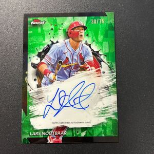 75枚限定 ラーズ ヌートバー 2024 Topps Finest GREEN 直筆サインカード Lars Nootbaar Autograph MLBカード