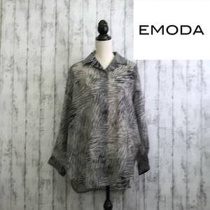 EMODA　エモダ　エアリールーズシャツ　Fサイズ　ライトミックス　程よい張り感のあるシアー素材　S6-105　USED