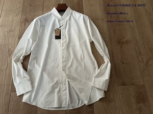 新品訳有り COMME CA MEN コムサメン プレーディング2WAYストレッチ レギュラーカラーシャツ 01ホワイト Sサイズ 19II04 定価19,800円