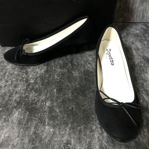 【BOX付】repetto レペット　スエードパンプス　パンプス　38 24cm相当　 ブラック ＊81