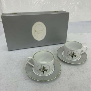 I715-K44-6449 Christian Dior ディオール ミリラフォーレ カップ＆ソーサー 2客 セット ペア すずらん まとめ 洋食器 箱付き ⑦