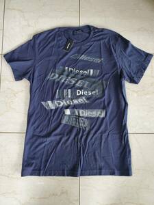 新品☆DIESEL☆ロゴTシャツM☆ネイビー